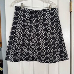 LOFT Outlet Blue White Pattern A-Line Skirt Size S Elastic Waist